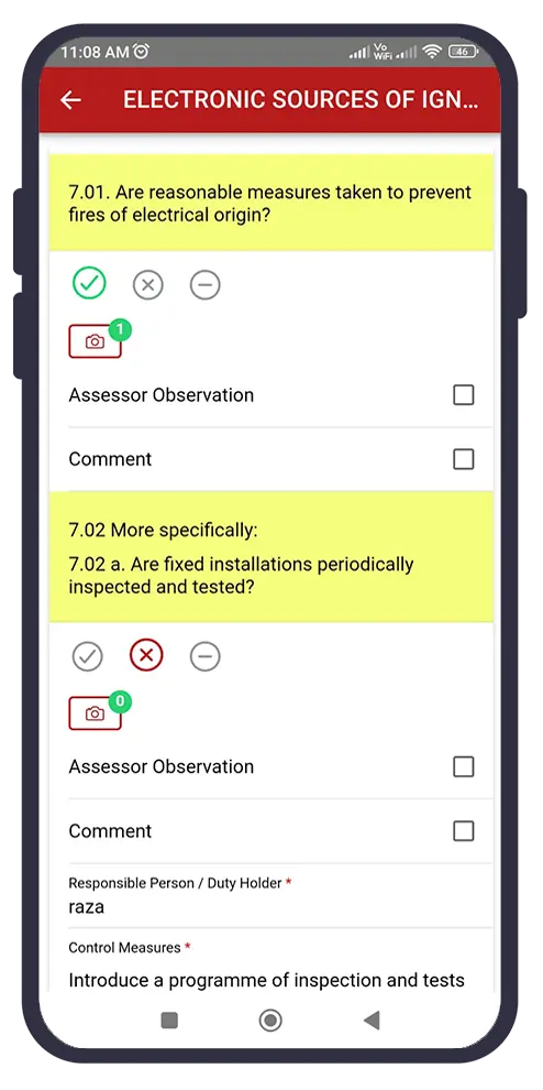 fire risk assessment ios app